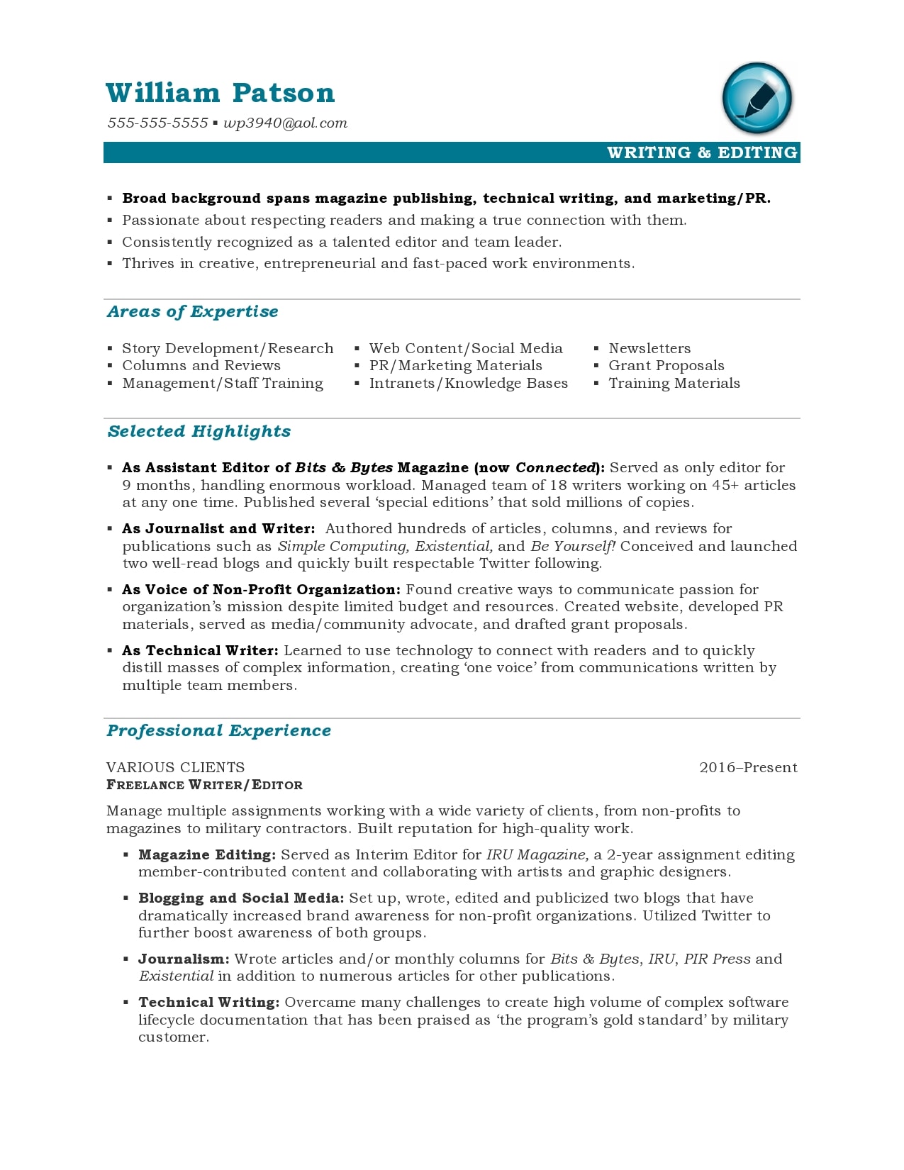 Writing a Professional Resume